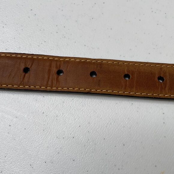 Nocona Western Full-Grain Leather Rodeo Belt with Silver Bull Rider Buckle - Picture 13 of 16